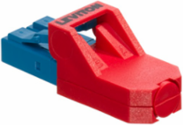 Red Port Protection Plug with Dust Cap for Secure Keyed LC System
