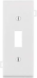 1-Gang Sectional Toggle Switch Wallplate, Thermoplastic Nylon, White