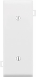1-Gang Sectional Blank Wallplate, Thermoplastic Nylon, White