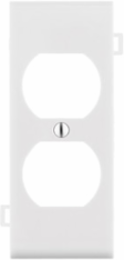 1-Gang Duplex Outlet Wallplate, Sectional, White Nylon, Device Mount