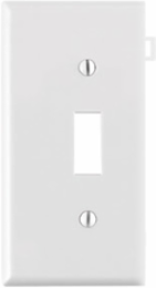 1-Gang Toggle Switch Wallplate, Sectional, Thermoplastic Nylon, White, UL/CSA Certified