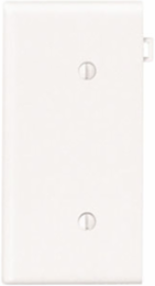 1-Gang Sectional Blank Wallplate, Nylon, White, Strap Mount