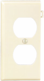 1-Gang Duplex Outlet Wallplate, Sectional, Nylon, Ivory, RoHS Compliant, UL/CSA