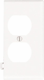 1-Gang Duplex Wallplate, Sectional, Nylon, White, RoHS Compliant