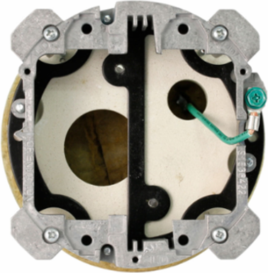 Poke-Through Floor Box, 2-Gang, 5 Inch Diameter, Steel, cULus Certified