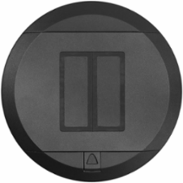 Poke-Through Cover with 2 Door-In-Door Flip Lids, 8.38 Inch Diameter, Black
