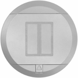 Poke-Through Cover with (2) Flip Lids, 8.38 Inch Diameter, Gray