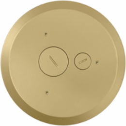 Furniture Feed Cover, Brass, 8.38 Inch Diameter, 0.75 & 1.50 Inch Openings