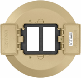 Brass Poke-Through Cover with (2) 180 Flip Lids, 8.38 Inch Diameter