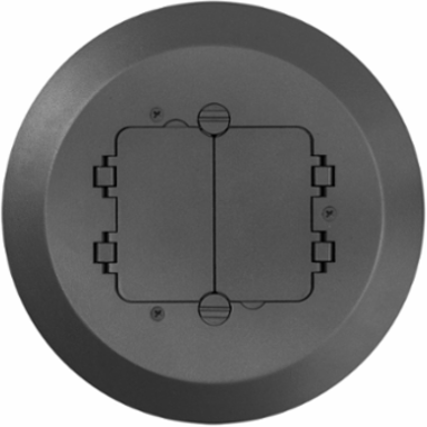 Poke-Through Cover 8.38 Inch Diameter, Black, Flip Lids, ADA-Compliant