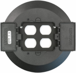 Poke-Through Cover, Black, 8.38 Inch Diameter, ADA Compliant, Aluminum