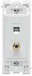Renu 2-Port Insert, Polycarbonate, White on White, Datacom