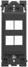 4-Port RENU Insert, Onyx Black, Quick Installation, Textured Finish