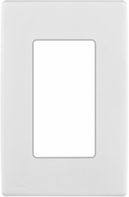 Renu 1-Gang Screwless Snap-On Wallplate, White on White, Standard Size, Engineering Grade Polymer