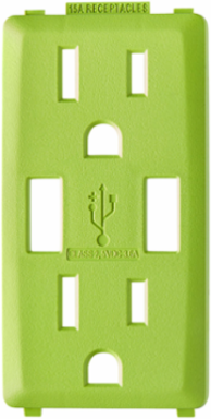 Renu 15 Amp USB Charger GFCI Outlet Color Change Kit, Granny Smith Apple