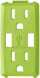 Renu 15 Amp USB Charger GFCI Outlet Color Change Kit, Granny Smith Apple