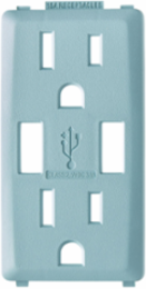 Renu 15 Amp USB Charger GFCI Outlet Color Change Faceplate, Sea Spray