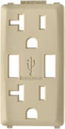 Renu 20 Amp USB Charger GFCI Outlet Color Change Faceplate, Cafe Latte