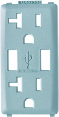 Renu 20 Amp USB Charger GFCI Outlet Color Change Faceplate, Sea Spray