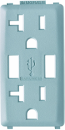 Renu 20 Amp USB Charger GFCI Outlet Color Change Faceplate, Sea Spray