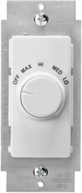 IllumaTech Rotary Fan Speed Control, 1.5 Amp, 4-Speed, White, Ivory & Light Almond Faceplates
