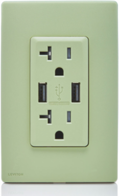 RENU® 3.6 USB Type-A/20 Amp Tamper-Resistant Outlet/Receptacle, Prairie Sage