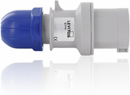32 Amp International Panel Mount Inlet, Blue, IP44, 200-250 Volt