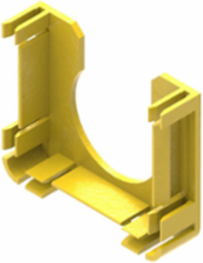 2x2 Yellow End Cap with 1 Inch x 38mm Dia Opening, RoHS Compliant
