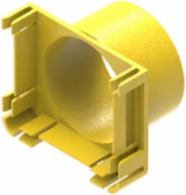 2x2 End Cap, Yellow, RoHS Compliant, 1x50mm Dia Opening