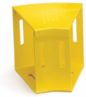 4x4 Horizontal Elbow 30 Degree with Cover, Yellow, RoHS Compliant