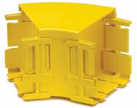 4x4 Horizontal Elbow 45 Degree with Cover, Yellow, RoHS Compliant