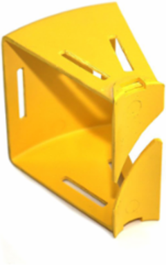 4 Inch x 4 Inch Vertical Elbow, 30 Degree Up Retrofit, Yellow, RoHS Compliant