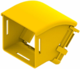 4x4 Vertical Elbow 45 Degree Down with Cover, Yellow, RoHS Compliant