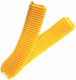 Square Convoluted Tube 50mm Diameter 350mm Length, Yellow