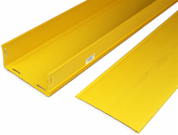 4x8 Inch Solid Duct with Hinged Cover, Yellow, RoHS Compliant