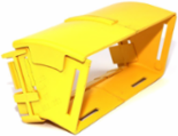 4x8 Inch Vertical Elbow, 30 Degree Down with Cover, Yellow