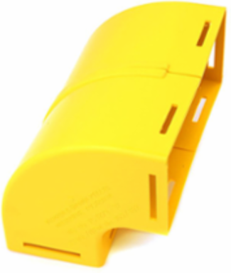 4x8 Inch Vertical Elbow, 90 Degree Enclosed, Yellow, RoHS Compliant