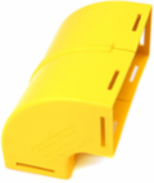 4x8 Inch Vertical Elbow, 90 Degree Enclosed, Yellow, RoHS Compliant