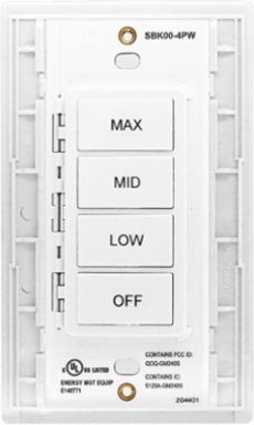 4 Button Wireless Keypad MAX, MID, LOW, OFF