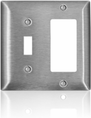 2-Gang C-Series Magnetic Stainless Steel Wallplate, Standard Size, Metal Construction