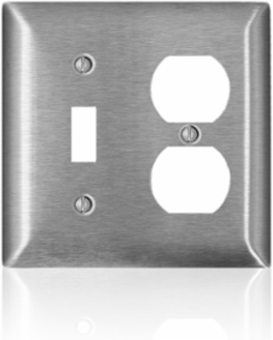 2-Gang Duplex Receptacle Wallplate Standard Size Magnetic 430 Stainless Steel