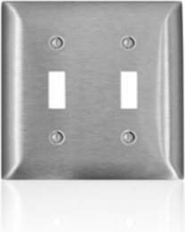 2-Gang Toggle Switch Wallplate, Standard Size, Magnetic 430 Stainless Steel