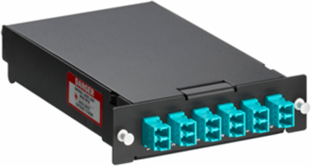 SDX Pigtail Fusion Module with 12-Fiber OM3 Pigtails and 40mm Sleeves