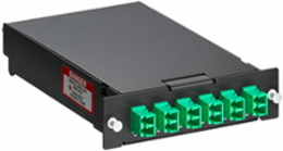 SDX Pigtail Fusion Splice Module, 12-Fiber OS2 LC/APC with 40mm Sleeves