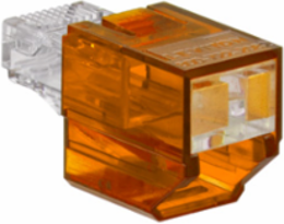 Secure RJ Port Blocker, Transparent Orange, Compatible with RJ-45 Ports