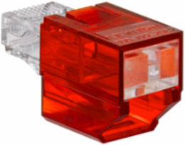 Secure RJ Port Blocker, Red Transparent Color, Compatible with RJ-45 Ports
