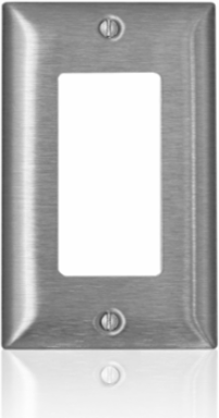 1-Gang Stainless Steel Wallplate, Standard Size, Device Mount