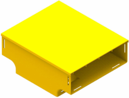 4x12 Inch Vertical Tee with Cover, Yellow, RoHS Compliant