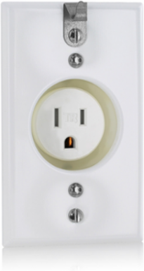 Tamper-Resistant Recessed Single Receptacle, 15 Amp, 125 Volt