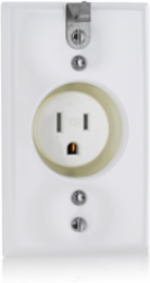 Tamper-Resistant Recessed Single Receptacle, 15 Amp, 125 Volt